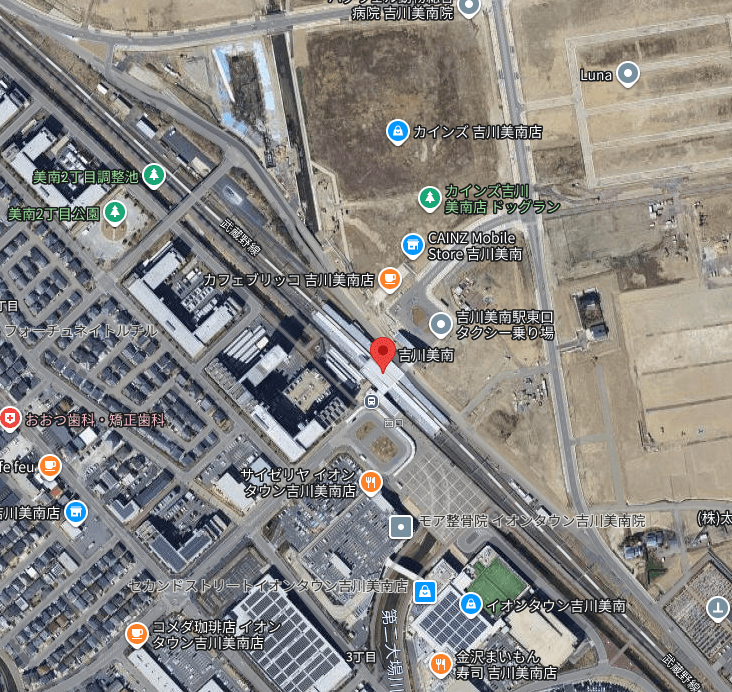 吉川美南駅　出典: google map